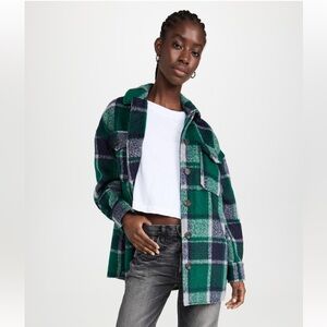 Avec Les Filles Plaid Shirt Jacket
